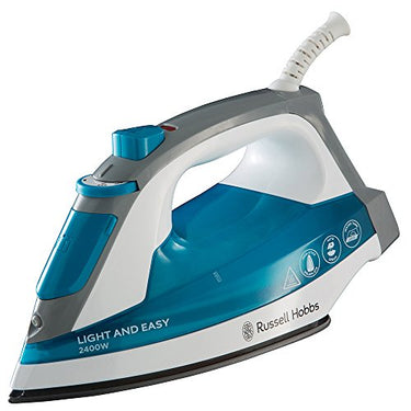 Russell Hobbs 23590-56 Dampfbügeleisen Light & Easy, 2400 Watt, antihaftbeschichtete Bügelsohle, automatischer Dampf, blau/weiß im Sale